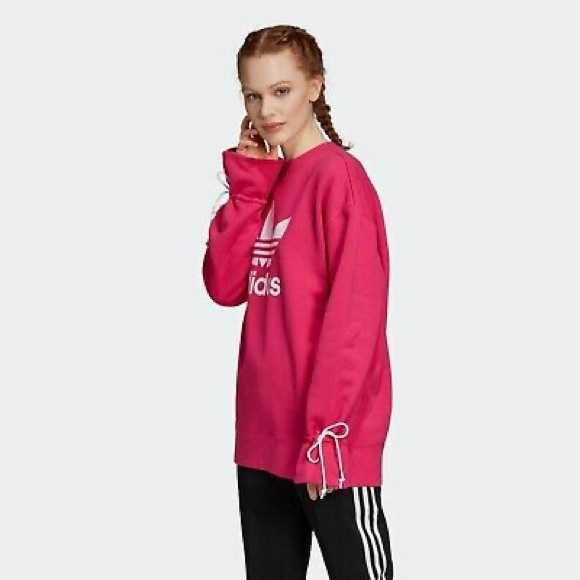 Adidas Bellista Trefoil Logo Crewneck Sweatshirt Sweater French Terry Top Size L - Picture 4 of 16